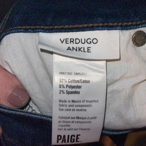 Paige Verdugo Ankle Jeans blue size 27. HH - Picture 6 of 6